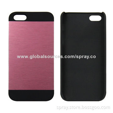 Radiation Reduction PC Cases for iPhone 5S, Hairline Brushed Aluminum Surface